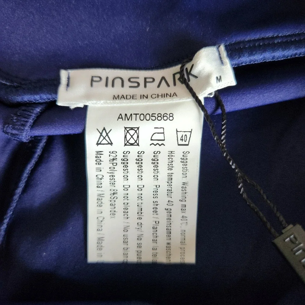 Pinspark Skort Navy Blue‎ Shiny Pleated Athletic Tennis Golf Skirt Medium NWT